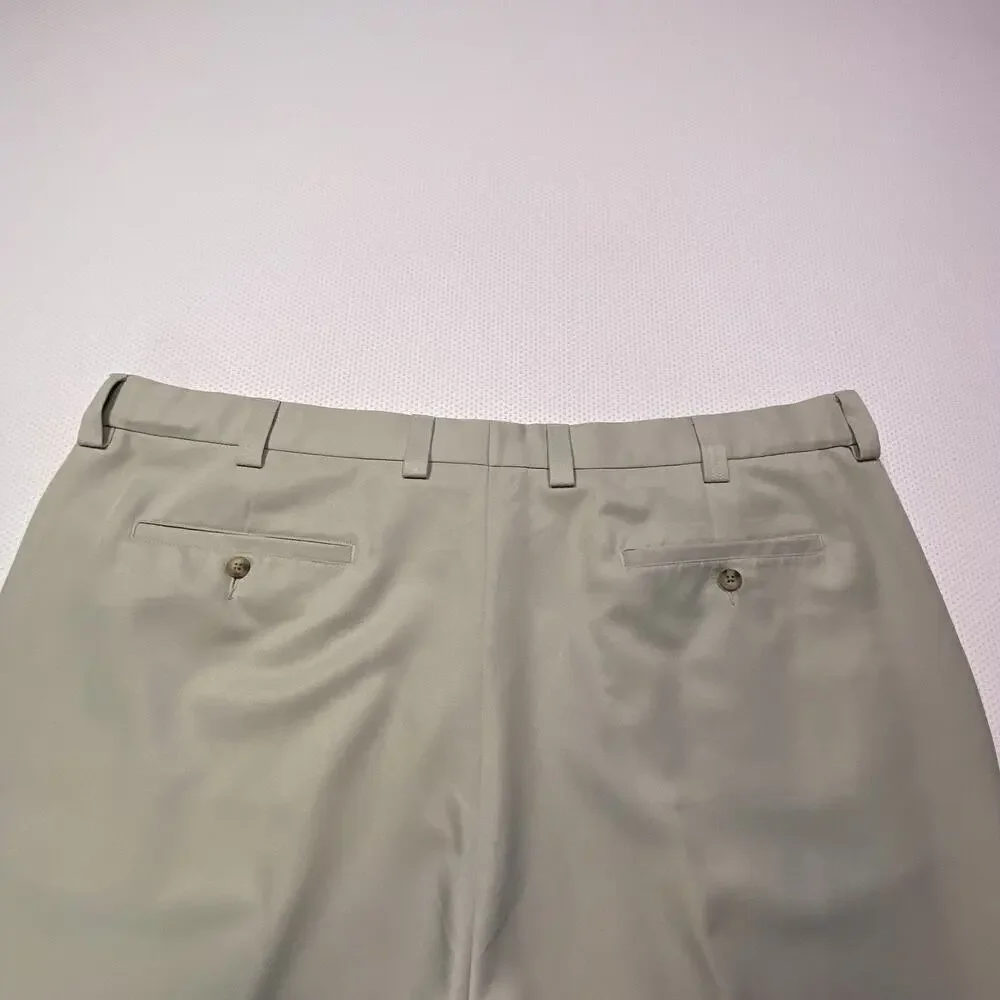 Oak Hill Men's 48 x 28 Big & Tall‎ Wrinkle Free No Iron Tan Khaki Dress Pants